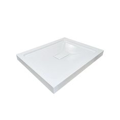 a white square shower tray on a white background