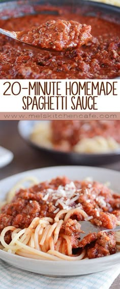 spaghetti sauce in a white bowl on top of a table