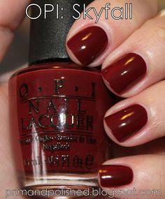 OPI Skyfall - a new fave, currently on my nails Lipstick Nails Design, Opi Skyfall, Italian Cheesecake, Cute Pink Nails, Lipstick Designs, Nail Shimmer, Oxblood Red, Nail Colour