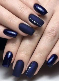 Navy Nails, Lovely Nails, Her Nails, Acrylic Coffin, Bride Nails, Black Nail, Elegant Nails