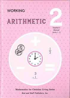 a pink book cover with a clock on it's face and numbers in the middle