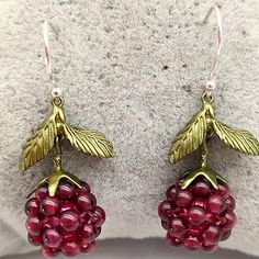 Prety Earrings Depicting Juicy Raspberries. Hand Crafted In Usa In Bronze Patina And Beads Of Red Garnets. Handmade In The Usa About 2 Inches Long And 1 1/2 Inches Wide Comes Inside Black Velveteen Pouch And A Gift Box. Happy Poshing Ann Elegant Cherry Drop Earrings, Luxury Jewelry Earrings, Gunmetal Earrings, Birthday Things, Casual Earrings, Bronze Patina, Teardrop Dangle Earrings, Blue Topaz Earrings, Onyx Earrings