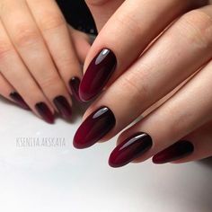 Wine Red And Black Nails, Maroon Acrylic Nails, Nails Maroon, Maroon Nail Designs, Maroon Nail, Black Ombre Nails, Red Ombre Nails, Pride Nails