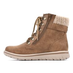 PRICES MAY VARY. Cushioned insole Sporty outsole Sweater knit collar D ring lacing Zipper and buckle detail Mountain Fabric, White Mountain Shoes, Famous Footwear, White Mountain, Boot Shoes Women, Lace Up Boots, Ankle Booties, Fashion Boots, Bootie