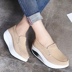 Trendy Slip-on Sneakers, Beige Low-top Slip-ons, Casual Platform Loafers With Cushioned Footbed, Shoe Shopping, Flats Online, Women Platform Shoes, Lace Up Flats, Comfortable Boots, How To Make Shoes