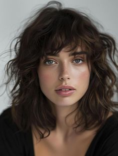 Chic Medium Haircuts with Bangs: Trendy Styles for Every Hair Type Shoulder Length Choppy Hair, Shoulder Length Bob Haircut, Subtle Layers, Medium Shag, Shaggy Bob Haircut, Medium Shag Haircuts