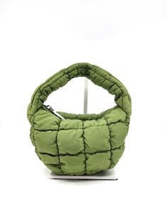 Colors: Bean Green Trendy Winter Nylon Bags, Winter Outdoor Bag With Zipper Closure, Winter Nylon Shoulder Bag For Daily Use, Everyday Nylon Bag For Winter, Outdoor Winter Bag With Zipper Closure, Nylon Shoulder Bag For Daily Use In Winter, Casual Nylon Bags For Winter, Casual Quilted Nylon Bag, Winter Nylon Bags For Shopping