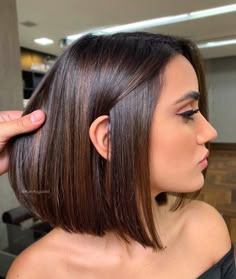 Rich Brown Hair Color, Rich Brown Hair, Bob Haircuts For Thick Hair, Medium Bob Haircut, Brunette Girls, Brunette Bob, Girl Hair Colors, Chocolate Brown Hair Color, Hair Color Light Brown