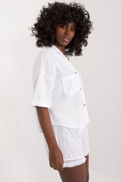 Step into the epitome of summer elegance with our Summer Day Breezy Linen Blend Shirt, designed to elevate your everyday style effortlessly. Crafted from a luxurious linen-cotton blend, this shirt promises not only a delightful texture but also breathability, ensuring you stay cool and comfortable on even the hottest of days. Its smooth, monochromatic fabric and short sleeves exude a sense of freshness and ease, perfectly suited to the laid-back vibes of summer. Featuring a classic collar and bu Relaxed Linen Vacation Shirt, Trendy Summer Loungewear Blouse, Chic Relaxed Fit Shirt For Loungewear, Summer Linen Shirt For Day Out, Relaxed Linen Tops For Day Out, Summer Casual Button-up Shirt, Summer Loungewear Button-up Shirt, Summer Button-up Loungewear Shirt, Effortless Summer Loungewear Blouse