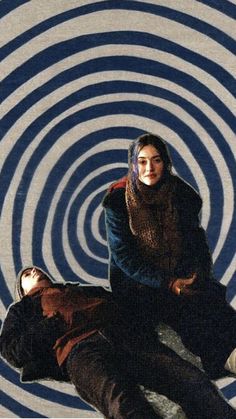 clemetine and joel from eternal sunshine of the spotless mind cutout with a blue spiral background Joel And Clementine, Joel Barish, Clementine Kruczynski, Clementine Eternal Sunshine, Mind Aesthetic, Cinema Aesthetic, Autumn Core, Eternal Sunshine Of The Spotless Mind, Films Movies