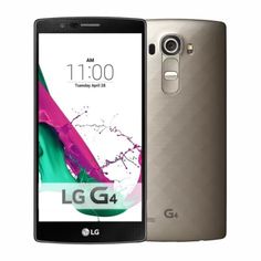 the lg g4 smartphone is shown in gold and silver, with an extra screen