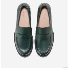 New Without Tags Or Box. Wish I Could Keep But They Are Just Slight Big On Me. They Are Super Comfortable!! They Are A Size 7b Width Green Slip-on Loafers For Fall, Green Loafers For Formal Fall Occasions, Green Formal Loafers For Fall, Green Slip-on Loafers For Work, Green Office Loafers For Fall, Classic Green Loafers For Work, Green Classic Loafers For Work, Green Flat Loafers For Workwear, Green Loafers For Fall Workwear