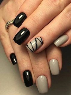 Black And White Nail, Black And White Nail Designs, Subtle Nails, Fancy Nails Designs, Pretty Nail Art Designs, White Nail Designs, Manicure Ideas, White Nail