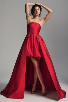 Strapless High-Low Bubble Dress | Nuuly Rent Silk Maxi Skirt, Ruffle Wrap Dress, Best Prom Dresses, Maxi Skirt Dress, Red Fits, Bubble Dress, Dress Rental, Lace Maxi