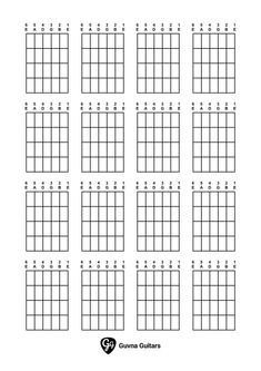 Blank Guitar Chord Charts (printable .pdf diagrams) Barre Chords, Songs With Chords, Music Hacks, Chords For Beginners, Guitar Chords And Scales, Guitar Chord Progressions