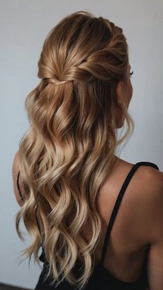 15 Fabulous Hoco Hairstyles: Get Your Groove On! - Inspire Inlet Long Curled Half Up Half Down, Semi Formal Hairstyles Medium Half Up, Half Up Bridesmaid Hair Medium Shoulder Length, Cute Hairstyles For Formal Dances, Hair Half Up Half Down Wedding Guest, Hair For Bridesmaids Half Up, Homecoming Hairstyles For Long Hair Half Up Half Down, Grad Hair Medium Length, Ball Hairstyles Medium Shoulder Length