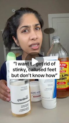 Dr. Neera Nathan on Instagram: "Stinky, callused feet hacks I won’t gatekeep as a dermatologist. 

1. Dilute apple cider vinegar soaks. Mix 1 part ACV with 2-3 parts warm water, and soak feet in it for 10-15 minutes a few times per week to get rid of foot odor and to help exfoliate rough feet (thanks to malic acid in ACV). This hack can also help get rid of foot fungus & toenail fungus.

2. Wash your feet with PanOxyl 10% cleanser. PanOxyl cleanser is not just for your face. It is antibacterial and can help get rid of odor causing bacteria on the feet. Just lather feet in the shower for a few minutes and then rinse off.

3. Apply glycolic acid on your soles a few times per week. What can’t glycolic acid do? It is not only a great exfoliant, but it also lowers skin pH so it can help reduce Panoxyl Cleanser, Toenail Fungus, Glycolic Acid, Cider Vinegar, Apple Cider Vinegar, Apple Cider, 15 Minutes, Warm Water