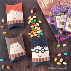 some candy bags with harry potter characters on them