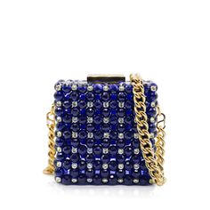 Palera Clutch Mini Crystal - Palera Milano Chic Crystal Clutch For Events, Chic Crystal Clutch For Evening, Blue Rhinestone Clutch For Events, Chic Crystal Evening Clutch, Luxury Rectangular Clutch For Cocktail, Blue Evening Clutch With Rhinestones, Blue Rhinestone Clutch For Evening, Blue Clutch With Chain Strap For Formal Occasions, Blue Clutch With Chain Strap For Formal Events