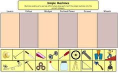 the simple machines worksheet is filled with pictures