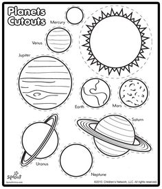 the solar system coloring page with planets and sun for kids to print out on their own