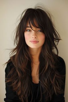 Update your long locks with some layers and fringe! Here are 49 trending layered cuts with bangs in 2024 for movement, shape and effortless style. 👆 Click for more ideas！ Long Hairstyles 2024 Trends Women, U Shape Haircut, Shape Haircut, Haircut Summer, Shaggy Haircut, Bangs Haircut, Cute Bangs, Bangs Hairstyle