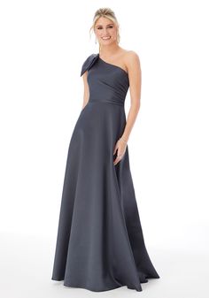 |Mori Lee 21682 Bridesmaid Dress Grey Prom Dress, Bridesmaid Dress Collection, One Shoulder Bridesmaid Dresses, One Shoulder Bridesmaid, Bridesmaid Dress Styles, Womens Prom Dresses, Mori Lee, Bridesmaid Dress Sizes, Satin Bridesmaid Dresses