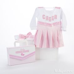 Baby Cheerleader Costume from Baby Aspen Second Baby Reveal, Best Baby Girl Gifts, Baby Girl Gift Ideas, Girl Gift Ideas, Cute Onesies, Proud Parents, Baby First Halloween, Cheerleading Outfits