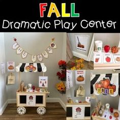 the fall dramatic play center is set up for children