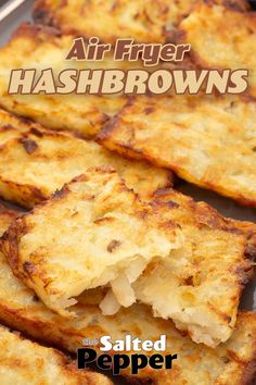 the cover of air fryer hashbrowns is shown