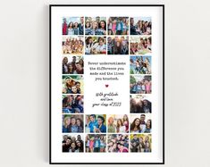 a collage of photos with the words, family and friends on it in black frame