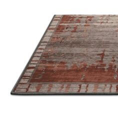 an area rug with red and grey colors