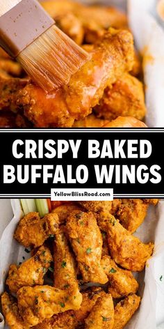 crispy baked buffalo wings are the perfect appetizer to serve at any party