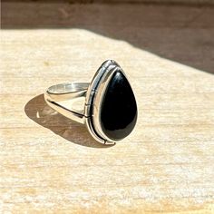 Pear Shaped Genuine Black Onyx And 925 Sterling Silver Ring Size-6 Stamped 925 Nwot Wardrobe Wishlist, Black Onyx Ring, Ring Color, Onyx Ring, Womens Jewelry Rings, Dream Wardrobe, Black Onyx, 925 Sterling Silver Ring, Pear Shaped