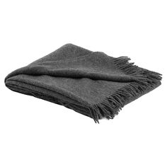 a gray blanket folded on top of each other