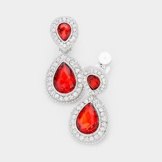 • Color : Red, Silver • Size : 0.75' X 1.5' • Clip on • Little Girls Double Crystal Teardrop Clip On Pageant Earrings Pageant Earrings, Premium Jewelry, Girls Clips, Girls Red, Teardrop Dangle Earrings, Clear Stone, Earring Sale, Scarf Jewelry, Red Stone