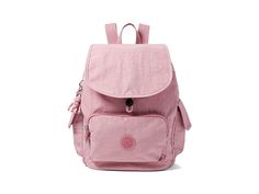 Kipling City Pack Small Backpack - Backpack Bags : Lavender Blush : The Kipling City Pack Mini is the perfect sized bag for minimal travel or storage. Its multi-pocketed design creates more storage inside and out! Multi-pocket construction features one exterior zip pocket and one internal. Magnetic snap button and zip closure. Exterior features two snap button pockets and one drawstring pocket. Adjustable shoulder straps for a custom fit. Constructed of 100% polyamide with a polyester lining. Im Trendy Nylon Backpack With Pockets, Back To School Nylon Bags With Pockets, Pink Backpack With Pockets For Daily Use, Daily Use Backpack With Pockets And Flap, Daily Use Backpack With Flap And Pockets, Daily Use Flap Backpack With Pockets, Pink Nylon Backpack With Pockets, Casual Pink Bags With Functional Pockets, Pink Travel Bag With Multiple Pockets