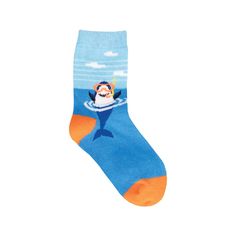 2-4 YRS Snorkle Shark Crew Socks - Kids Socksmith Apparel & Accessories - Socks - Baby & Kids - Kids Silly Shark, Snorkels, Kids Socks, Sharks, Crew Socks, Apparel Accessories, So Cute, Socks