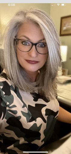 Med Gray Hairstyles, Medium Length Grey Hair With Bangs, Shoulder Length Gray Hair, White Gray Hair Color, Middle Age Hair, Grey Hair With Bangs, Long Silver Hair, 60 Hairstyles, Mom Hair