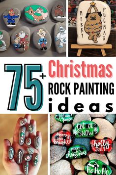 christmas rock painting ideas with text overlay