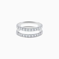 Effy 14K White Gold Double Band Diamond Ring 0.97 TCW Band Diamond Ring, Double Band Rings, Effy Jewelry, Diamond Rings Bands, White Gold Diamonds, Band Rings, Gold Diamond, Diamond Ring, White Gold