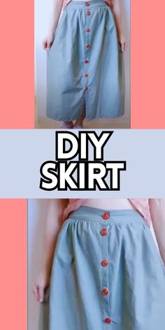 two pictures with the words diy skirt on them and an image of a woman in shorts