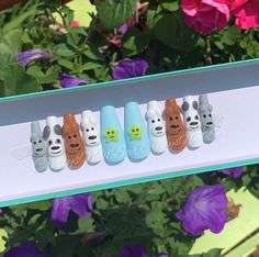 3D bear press on nails                         (Nail Shape in pictures is Regular Almond) All nail sets are custom made and carefully painted by hand, each created with high attention to detail and made with high quality nail products. With proper care nails could last up to  1- 2 weeks. I include adhesive nail tabs that could last from 1-3 days. I will get right to work on your nail set whenever I receive your order and will keep you updated on your order. Processing time varies from 3 days up to 4 weeks depending how many orders I have ahead. Each order is also included with free surprise gifts! What comes with my order?????? This order come with 10 hand painted nails - 24 adhesive tabs - Cuticle stick -Mini nail buffer - Nail file - An alcohol pad -Nail pouch to put all the above in -A 3d Bear Nails, Bear Charms On Nails, Cartoon Press On Nails, Teddy Bear Press On Nails, Kawaii Press On Nails, Cute Press On Nails, Bear Nails, Halloween Press On Nails, Bears Nails