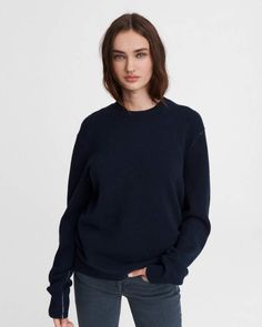 A knit crewneck is comfortable. This 100% cashmere crew is on another level entirely. Classic fit, ultra soft sweatshirt. rag & bone Men's Classic Fit Midweight Sweater | Navy, Small (also in L) Knit Crewneck, Rag & Bone, Cashmere, Men Sweater, Turtle Neck, Sleeve Length, Crew Neck, Navy, Sweatshirts