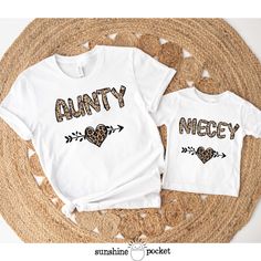 Fun shirts to dress up matching Aunt and Niece for the day! This listing is for ONE SHIRT.  - Select the size, click 'Add To Cart', then go back to this listing and repeat for 2nd size. All adult sizes will say Aunty and all youth and toddler will say Niecey.  - Reference size charts carefully, keeping in mind that the sizing table only contains measurements for one side of the garment, not the circumference. Choose size(s) from drop-down menu. - Please allow 7 - 14 business days for processing Matching Aunt And Niece Shirts, Aunt And Niece Shirts, Font Matching, Boho Grandma, Sloped Shoulders, Aunt And Niece, Mommy And Me Matching Outfits, Cricut Shirts, Aunt Life