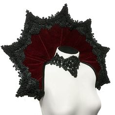 Vampire Collar, Velvet Vampire, Elizabeth Collar, Elizabethan Collar, Vampire Costumes, Vampire Clothes, Lizzie Hearts, Shoulder Piece, Vampire Goth