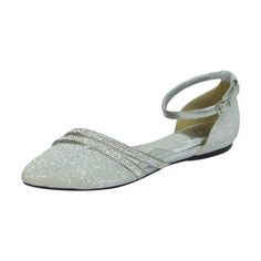 Fuzzy Hallie women wide width dress flats for casual or fancy attire. Popular for its versatility, this ladies pointed toe, open shank, ankle strap with buckle skimmer features a metallic glitter body decorated with 2 diagonal crystal ornamented strips on the instep creating a sophisticated, chic, and classy style. **ATTENTION SHOPPERS** Find a large selection of Wide Width styles at our official retail website FAZPAZ . COM. Signup is Quick and Free, plus receive an instant $20 Gift Credit, Free Fancy Attire, Fancy Footwear, Strap Flats, Ankle Strap Flats, Dress Flats, Crystal Ornament, Wide Width Shoes, Wardrobe Style, Autumn Fashion Women