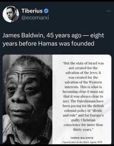 an old photo with the caption that reads james baldwin, 45 years ago - eight years before hams was found