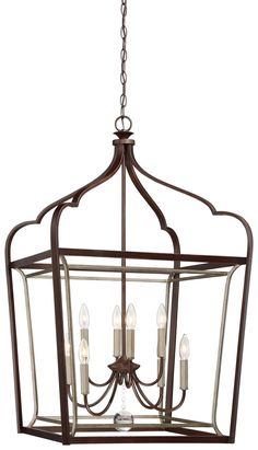 Minka-Lavery - 4349-593 - Eight Light Foyer Pendant - Astrapia - Dark Rubbed Sienna With Aged S Country Ceiling Lights, French Country Lighting, Foyer Lights, Foyer Light, Foyer Pendant Lighting, Foyer Lighting Fixtures, Transitional Lighting, Lantern Pendant Lighting, Traditional Lanterns