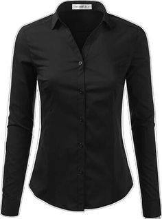 Black Cotton Collared Blouse, Black Cotton Office Blouse, Black Cotton Blouse For The Office, Black Slim Fit Blouse, Slim Fit Black Blouse For Fall, Black Slim Fit Blouse For Fall, Fall Black Slim Fit Blouse, Black Collared Blouse For Office, Casual Black Office Wear Blouse